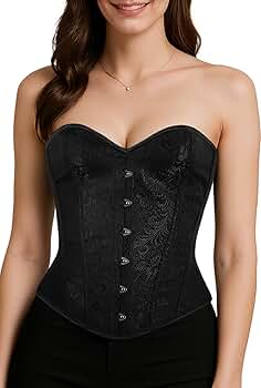 KIMIKAL Black Corset Tops for Women, Bustier Lace Top